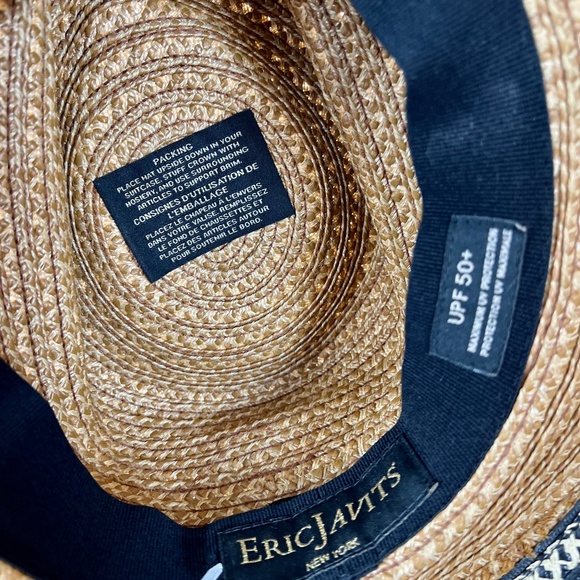 Eric Javits Natural/Black Fedora - Picture 2 of 5